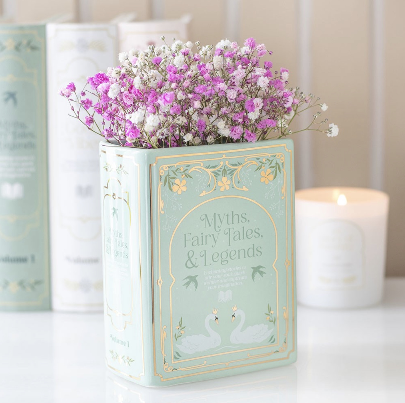 Green Book Shaped Ceramic Vase