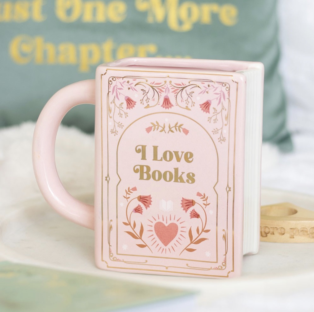I Love Books Pink Mug