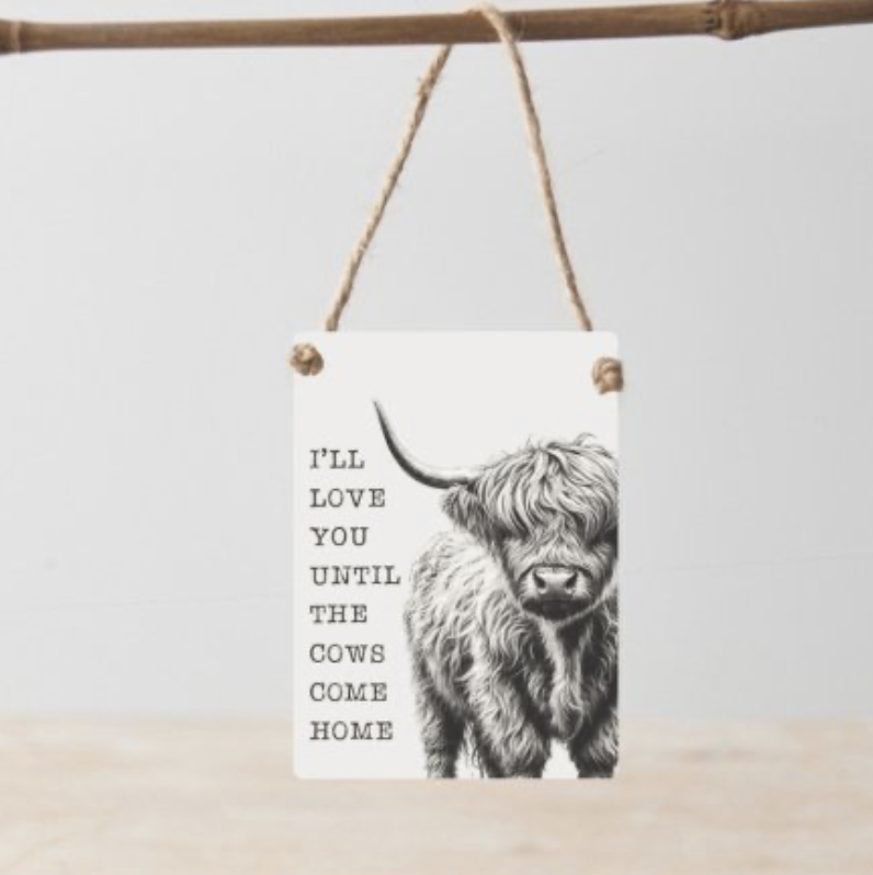Small Metal Cow Sign