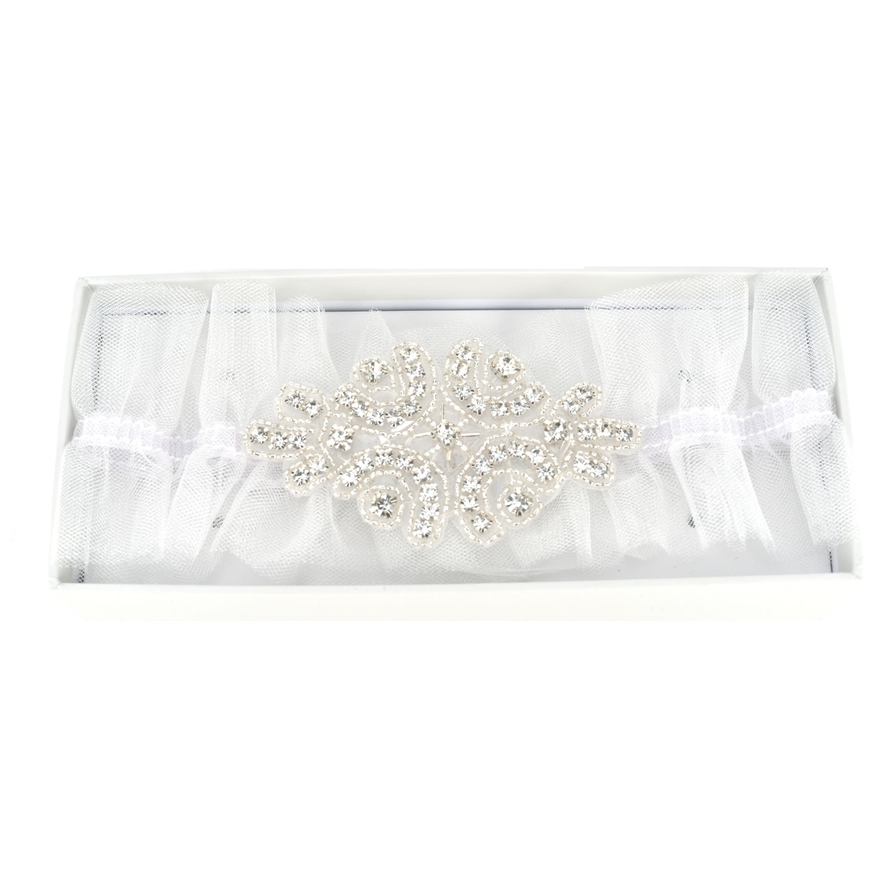 White Tulle With Diamante
