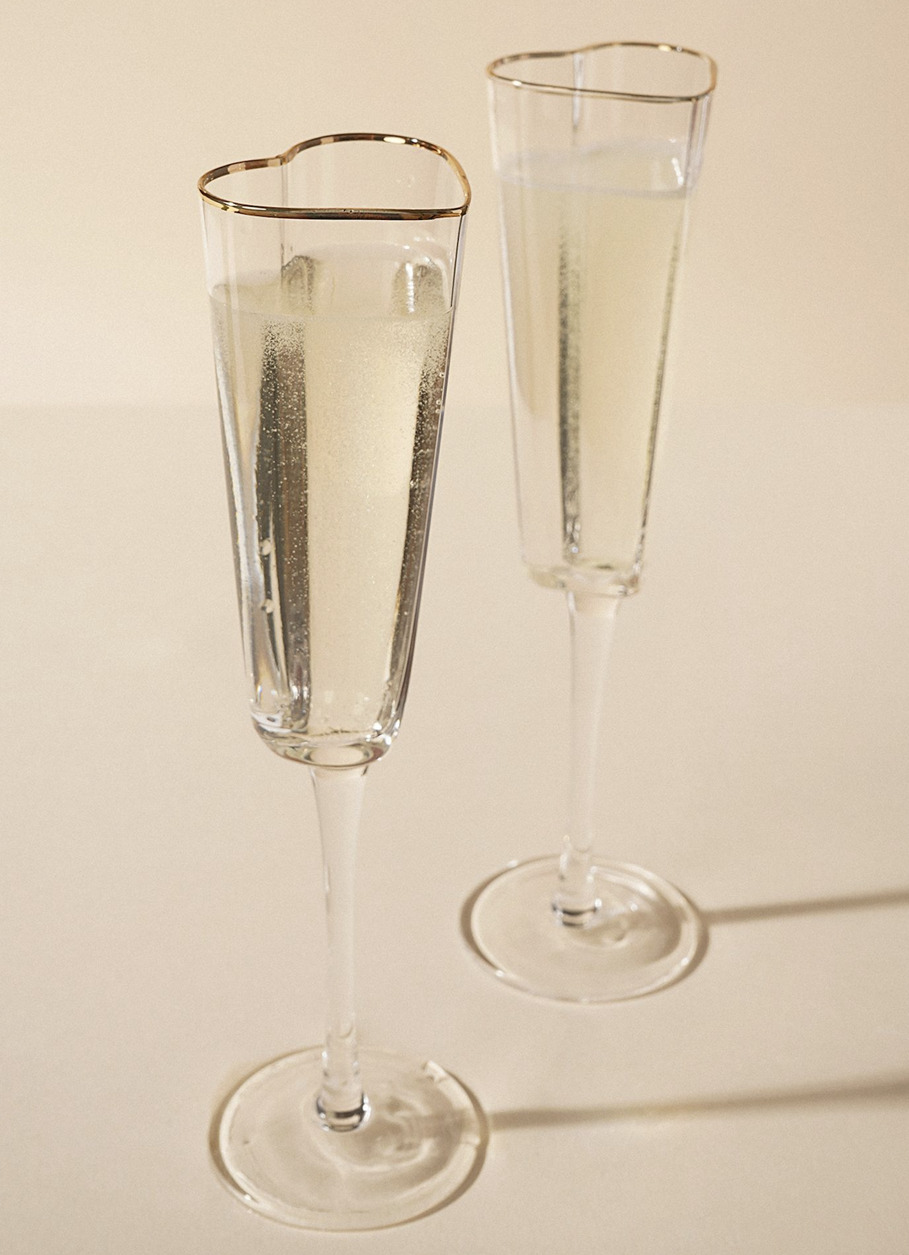 Heart Shaped Flute Glasses