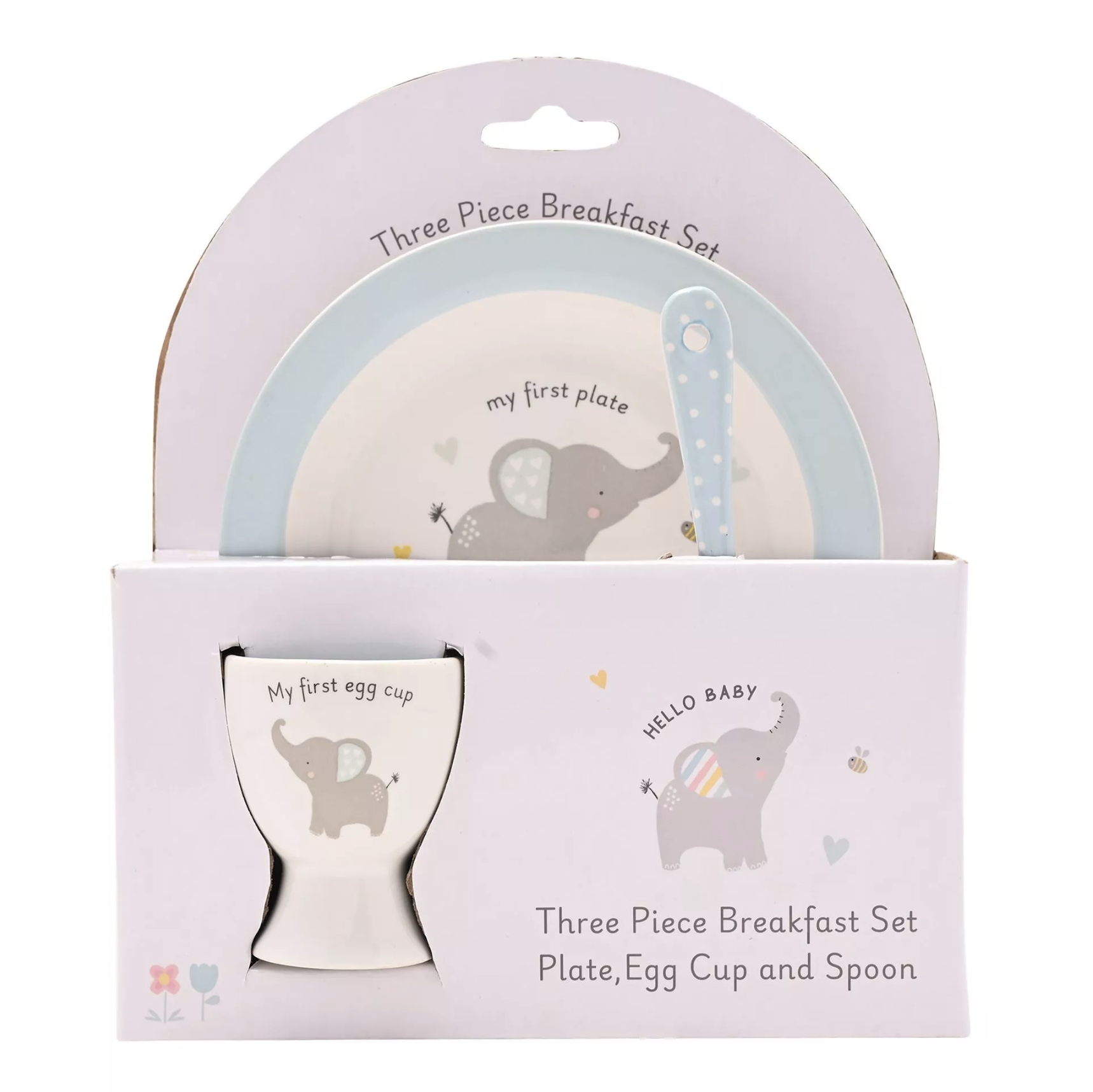 Bowl, Egg Cup & Spoon Set Blue - Image 2